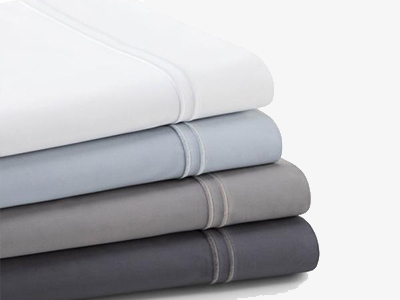 Malouf 600 Thread Count Sheets in White, Smoke, and Charcoal Grey